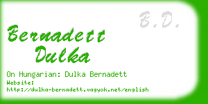 bernadett dulka business card